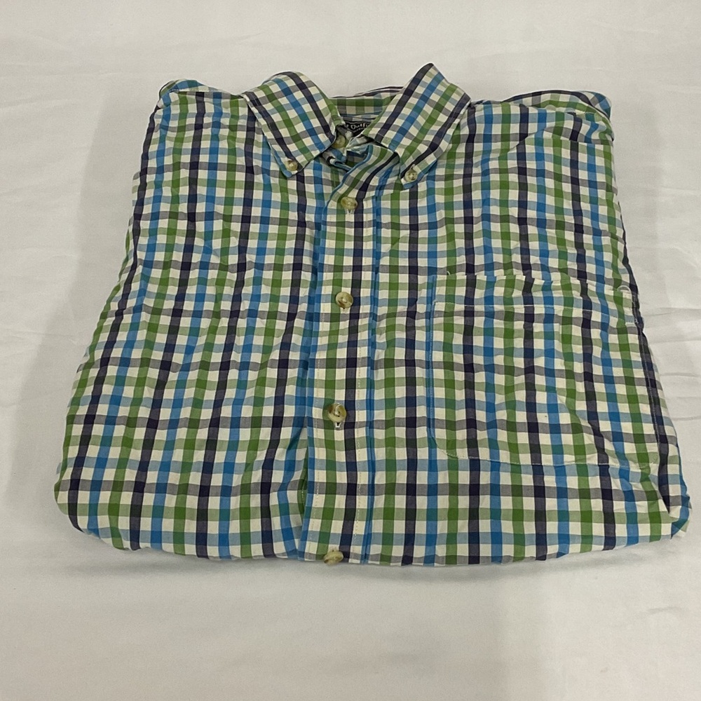 Men's Checkered long sleeve Clearwater outfitters Shirt - Blue and Green